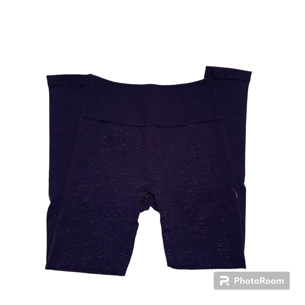 Lululemon Deep Purple Heathered Pattern Leggings Sz S? M? Ribbed Sides *flaw